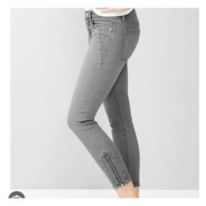 GAP jeans Denim Women's Moto Zip Always Skinny Skimmer Gray Jeans sz 30 nwt